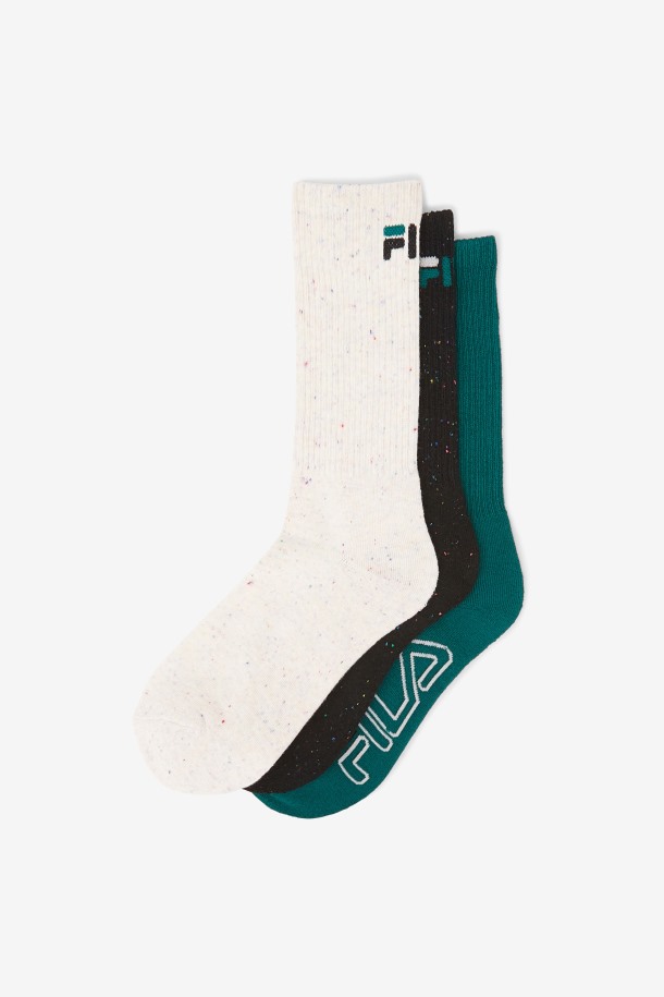 Pack De 3 Calcetines Negros Con Rayas Moteadas Para Mujer De Fila Outlet