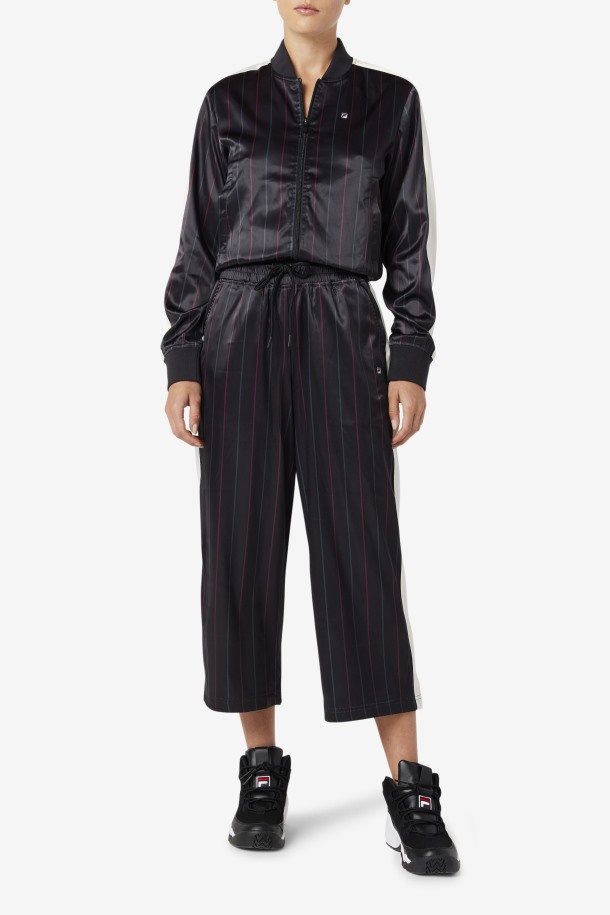 Negro/tofu Fila Outlets Aviana Cropped Satin Pant