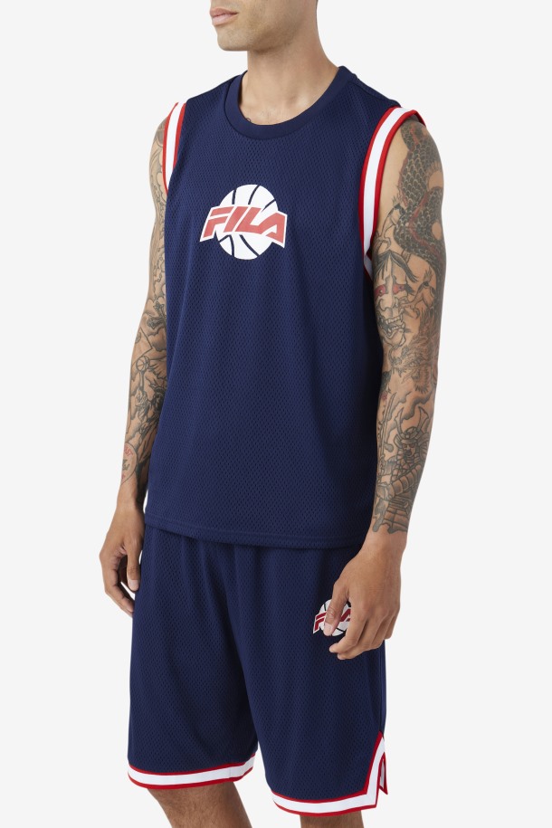 Camiseta De Baloncesto Ovi Fila Outlet Azul Marino/rojo/blanco