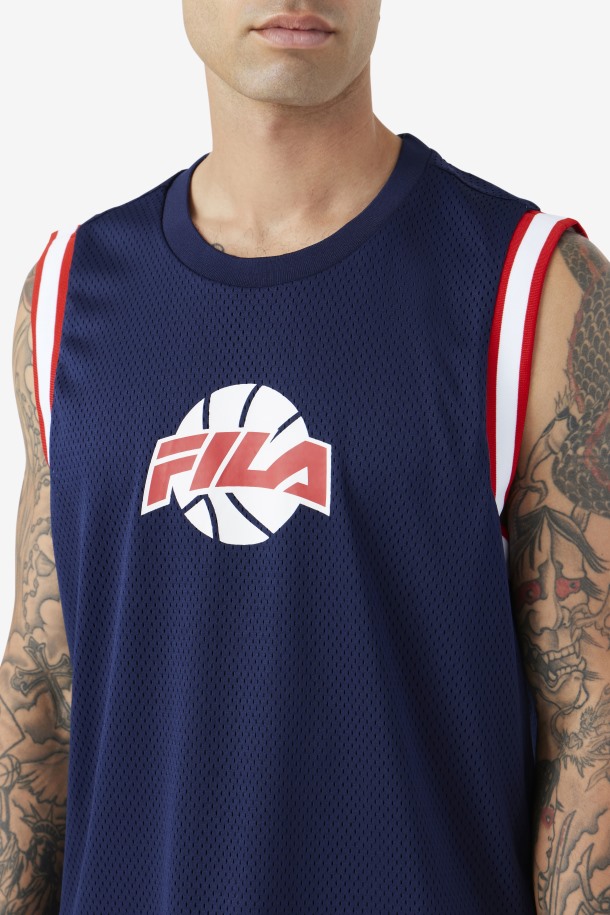 Camiseta De Baloncesto Ovi Fila Outlet Azul Marino/rojo/blanco
