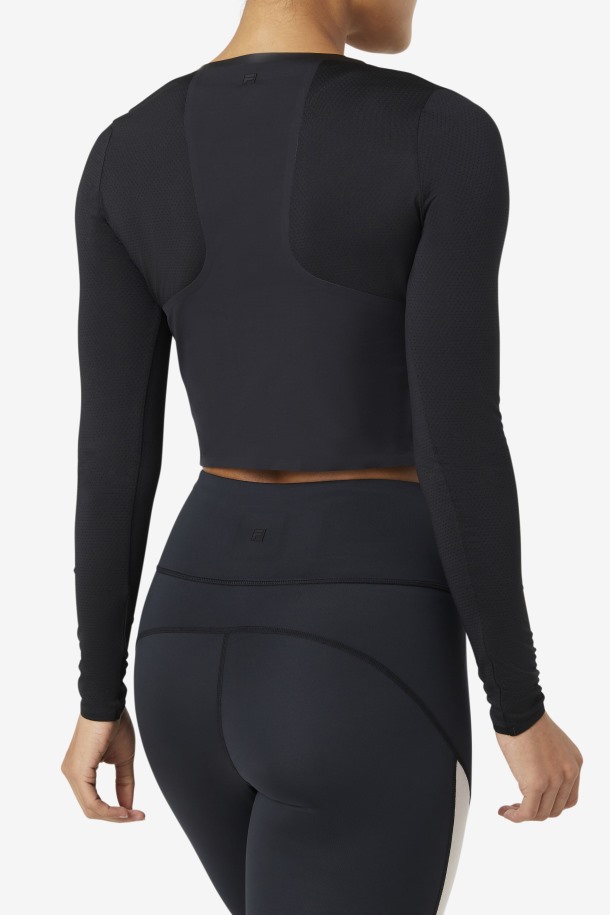 Uplift Crop Top Manga Larga Negro Fila Outlet