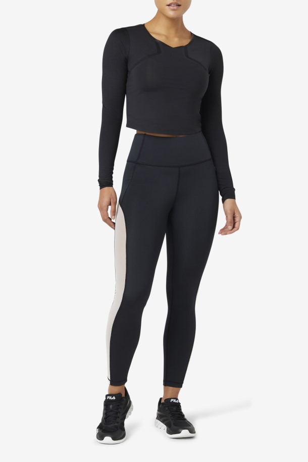 Uplift Crop Top Manga Larga Negro Fila Outlet