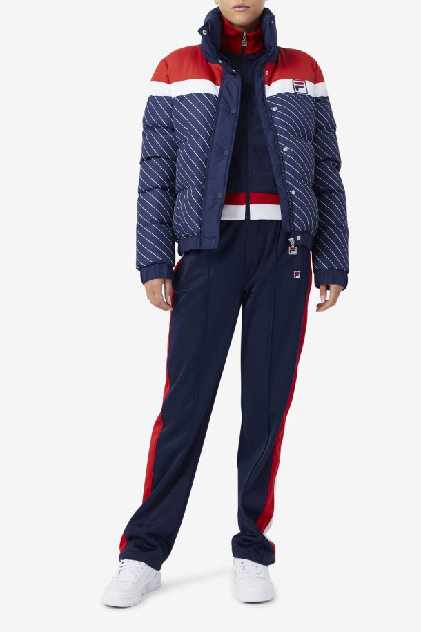 Chaqueta Acolchada Lottie Azul Marino/blanco/rojo Fila Baratas