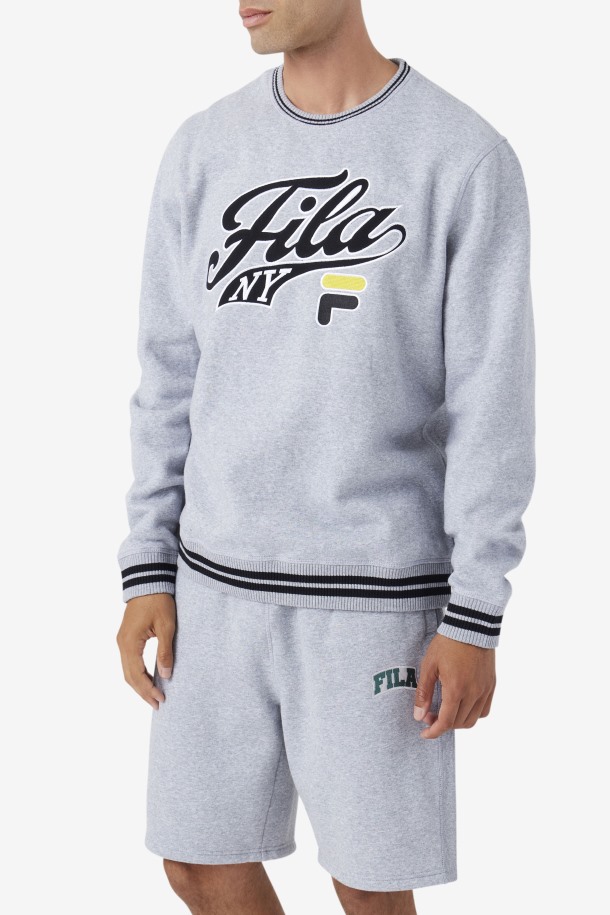 Sudadera Con Cuello Redondo Taylor Gris Claro Marl/negro/mimosa Fila Baratas