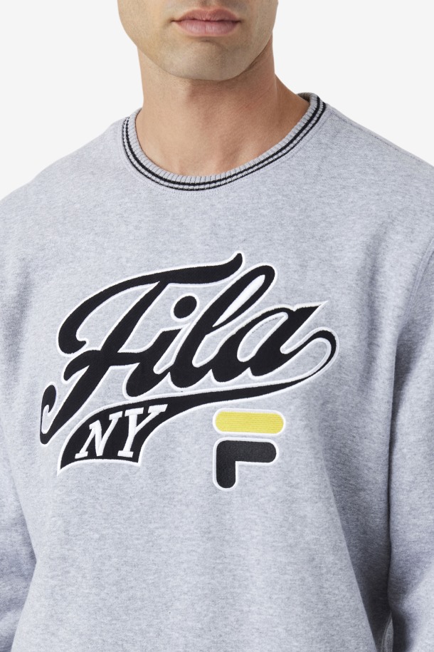 Sudadera Con Cuello Redondo Taylor Gris Claro Marl/negro/mimosa Fila Baratas