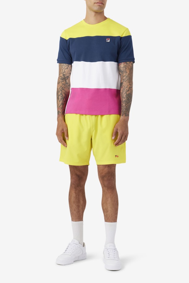 Fila Outlets Azul Marino/blanco/amarillo Servir Tripulación