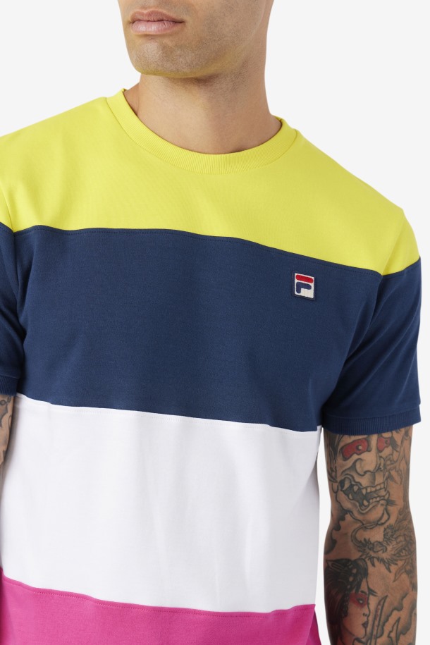 Fila Outlets Azul Marino/blanco/amarillo Servir Tripulación