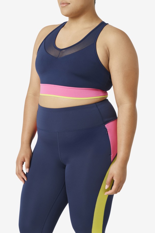 Queue Outlets Azul Marino Uplift Racerback Bra Top