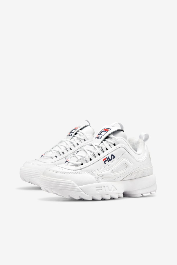 Zapatillas Fila Disruptor 2 Premium Mujer Blanco/azul Marino/rojo