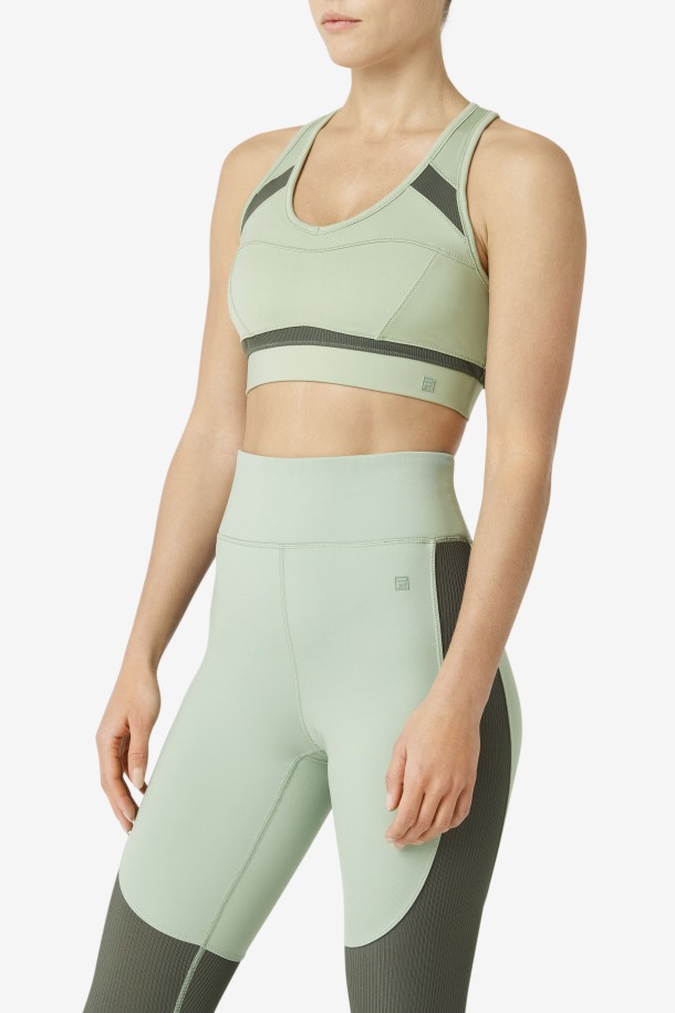 Fila Outlets Uplift Racerback Sujetador Deportivo Albahaca/tomillo