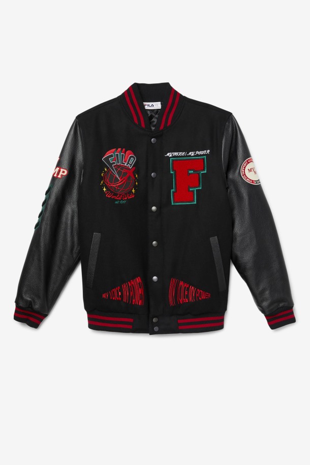 Fila Outlets Raddix Varsity Jacket Negro/rojo/verde