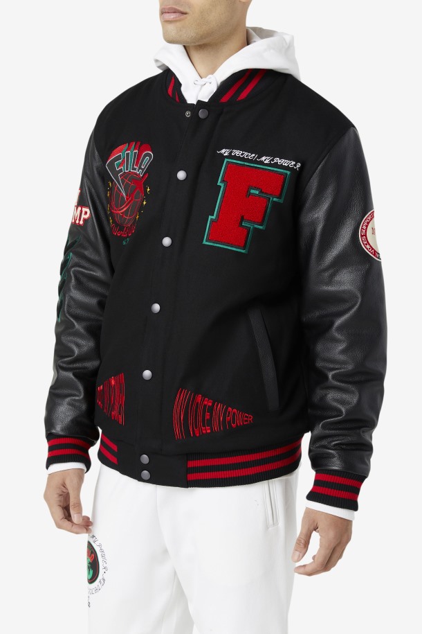 Fila Outlets Raddix Varsity Jacket Negro/rojo/verde