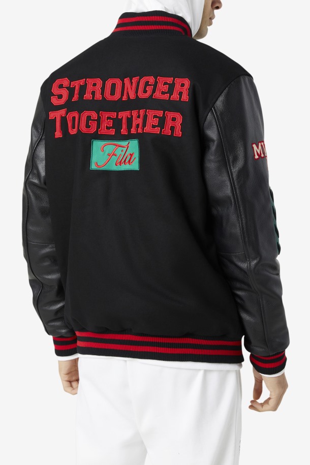 Fila Outlets Raddix Varsity Jacket Negro/rojo/verde