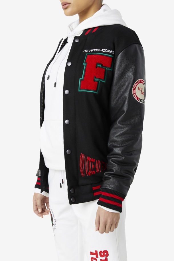 Fila Outlets Raddix Varsity Jacket Negro/rojo/verde
