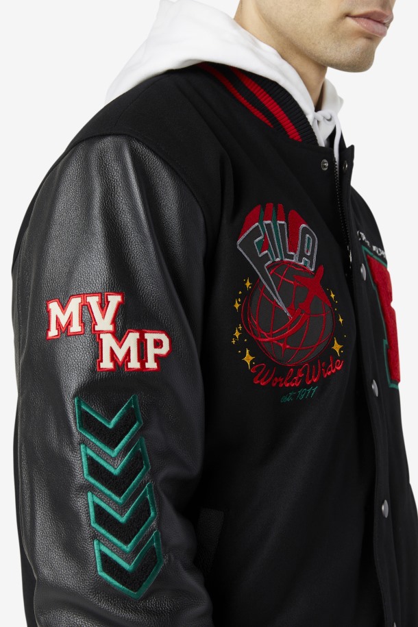 Fila Outlets Raddix Varsity Jacket Negro/rojo/verde