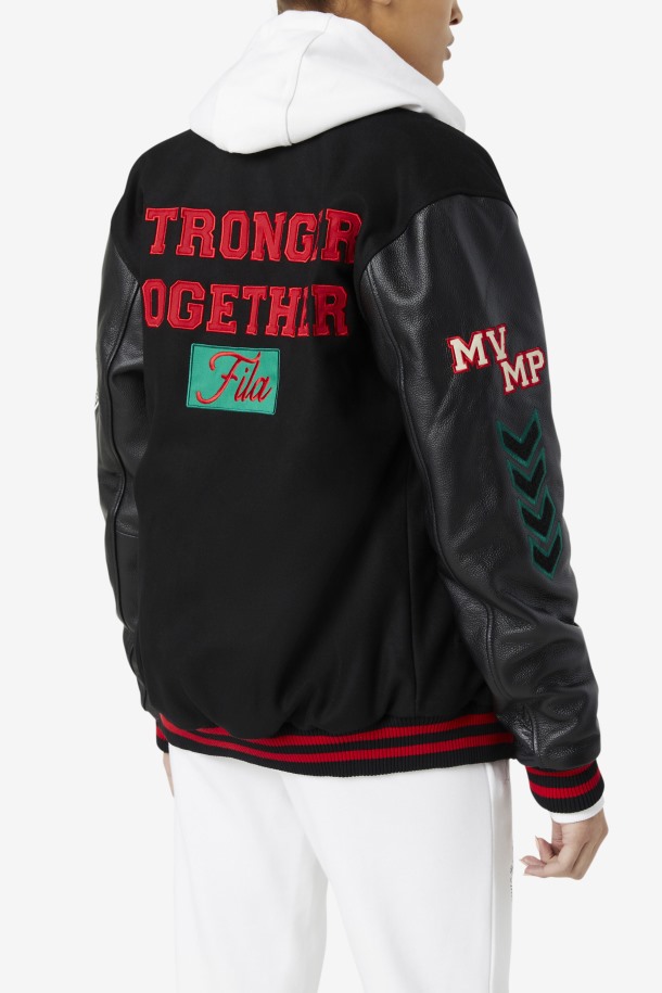 Fila Outlets Raddix Varsity Jacket Negro/rojo/verde