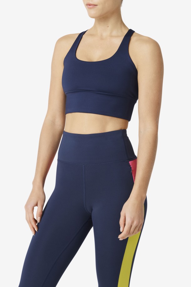 Top Uplift Con Espalda Cruzada Azul Marino Fila Outlet