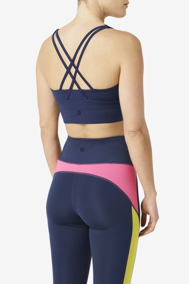 Top Uplift Con Espalda Cruzada Azul Marino Fila Outlet