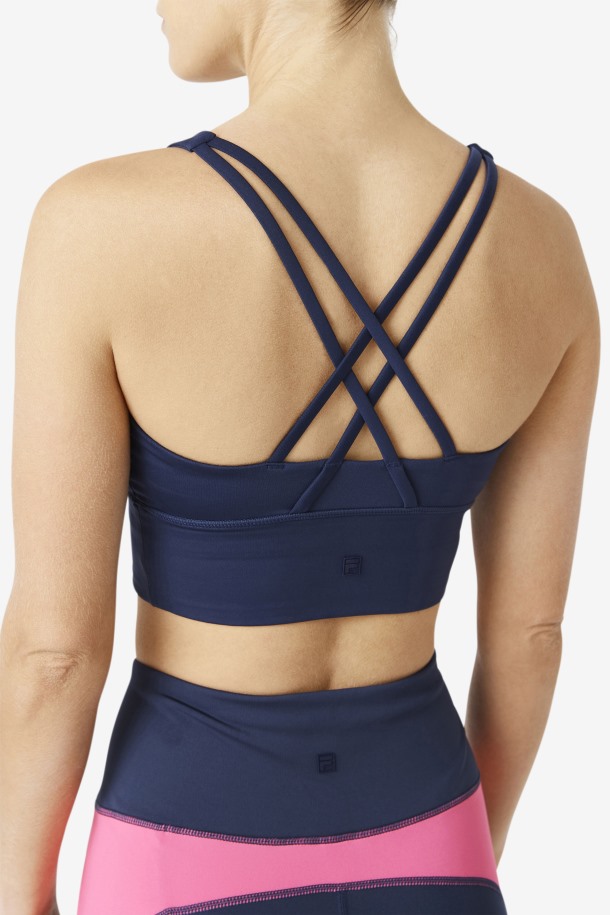 Top Uplift Con Espalda Cruzada Azul Marino Fila Outlet