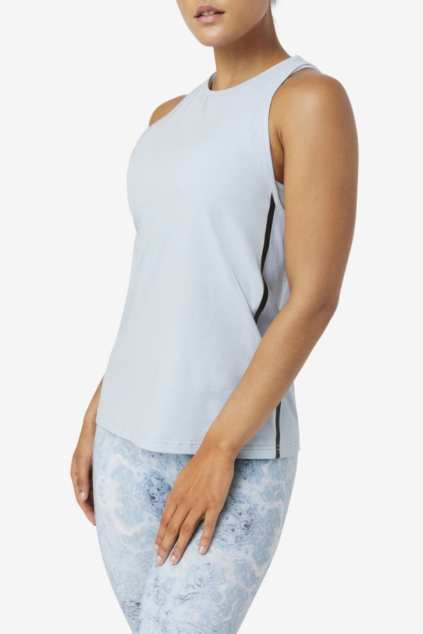 Camiseta De Tirantes Suelta Fi-lux Azul Niebla/negro Fila Outlet