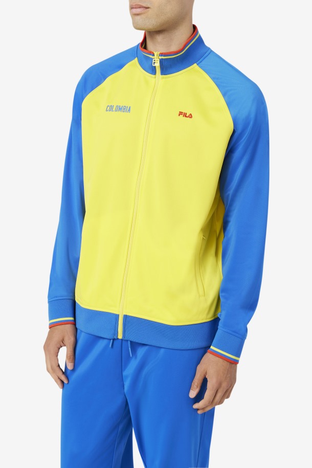 Chaqueta Deportiva Colombia Amarillo/azul Lapislázuli/rojo Fuego Fila Outlet