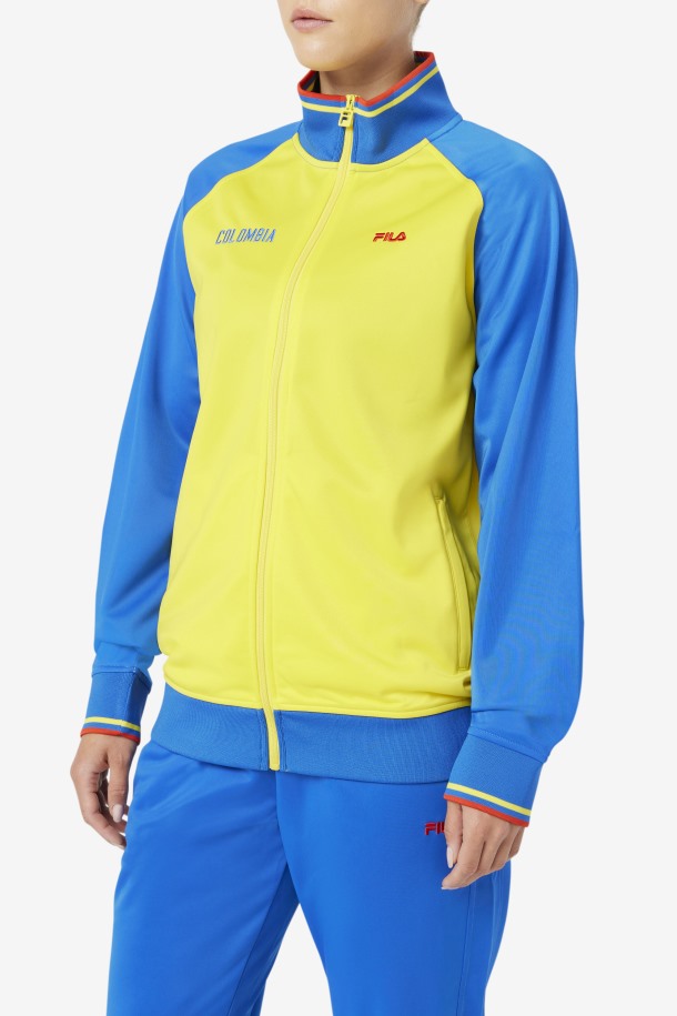 Chaqueta Deportiva Colombia Amarillo/azul Lapislázuli/rojo Fuego Fila Outlet