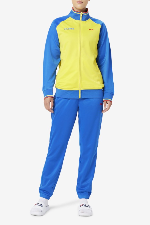 Chaqueta Deportiva Colombia Amarillo/azul Lapislázuli/rojo Fuego Fila Outlet