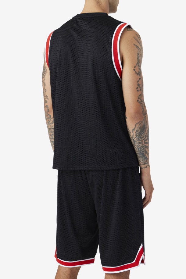 Camiseta De Baloncesto Fila Outlets Ovi Negra/roja/blanca