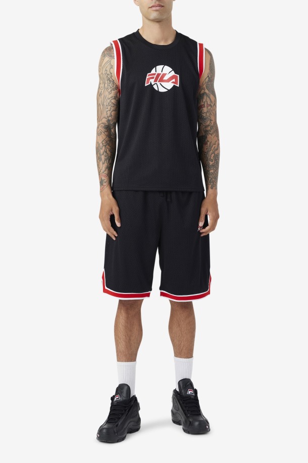 Camiseta De Baloncesto Fila Outlets Ovi Negra/roja/blanca