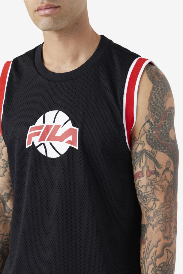 Camiseta De Baloncesto Fila Outlets Ovi Negra/roja/blanca