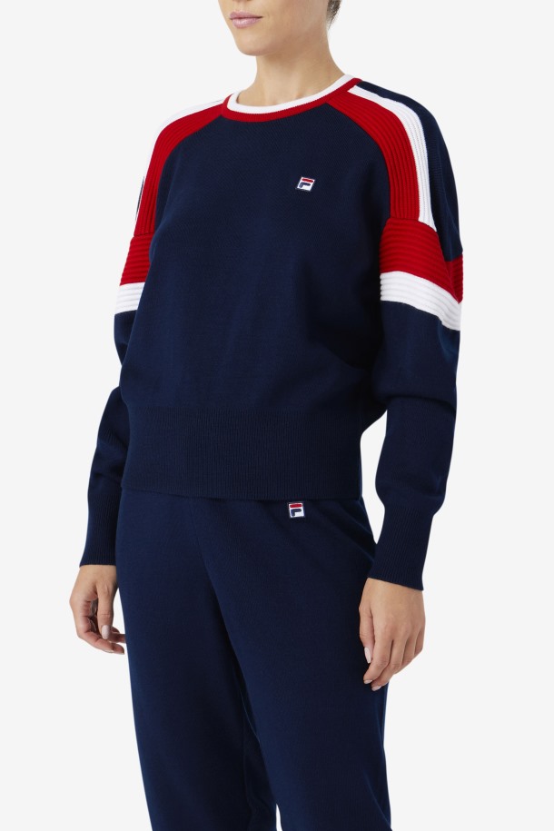 Frankie Knit Crew Fila Outlet Azul Marino/rojo/blanco