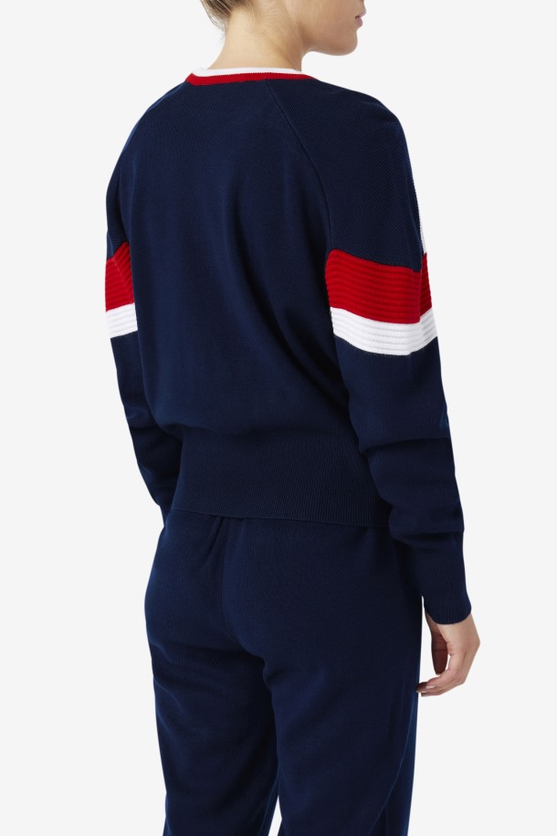 Frankie Knit Crew Fila Outlet Azul Marino/rojo/blanco