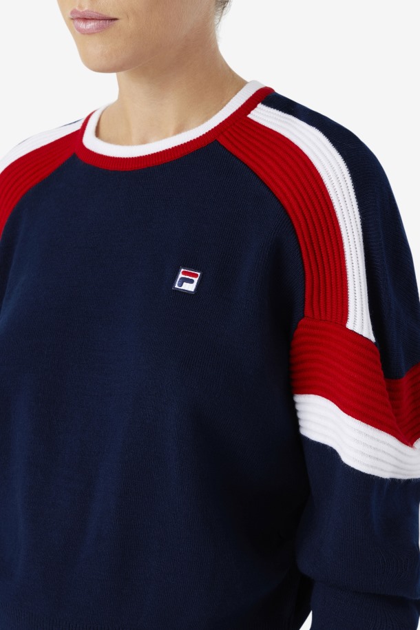 Frankie Knit Crew Fila Outlet Azul Marino/rojo/blanco