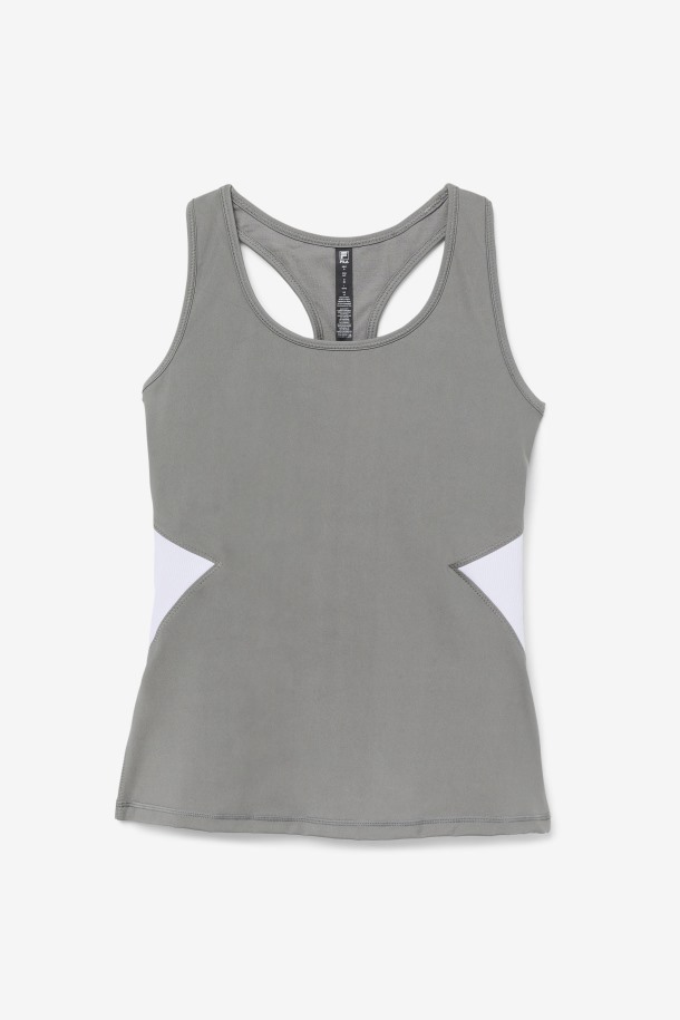 Tomas De Cola Uplift Open Racerback Tank Top Gargoyle/lavender Blue