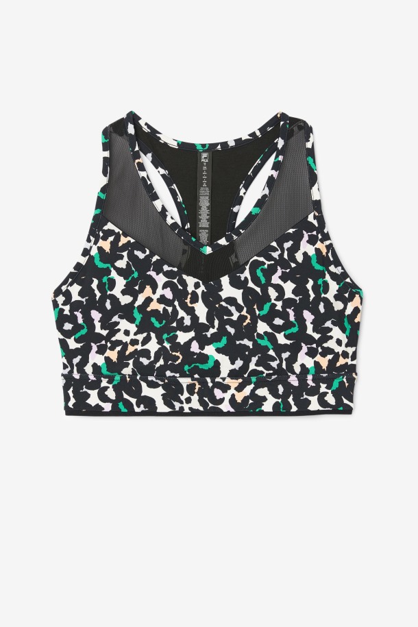 Sujetador Uplift Racerback Negro Estampado Animal Fila Outlet