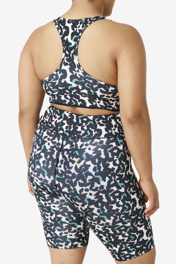 Sujetador Uplift Racerback Negro Estampado Animal Fila Outlet