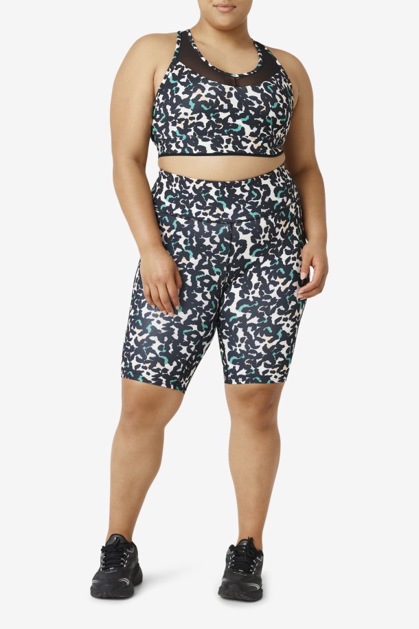 Sujetador Uplift Racerback Negro Estampado Animal Fila Outlet
