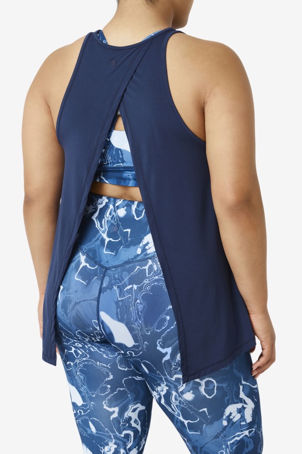 Fila Outlets Fi-lux Camiseta Sin Mangas Con Espalda Abierta Azul Marino
