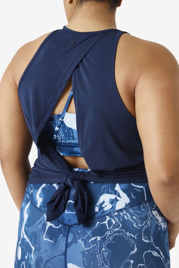 Fila Outlets Fi-lux Camiseta Sin Mangas Con Espalda Abierta Azul Marino