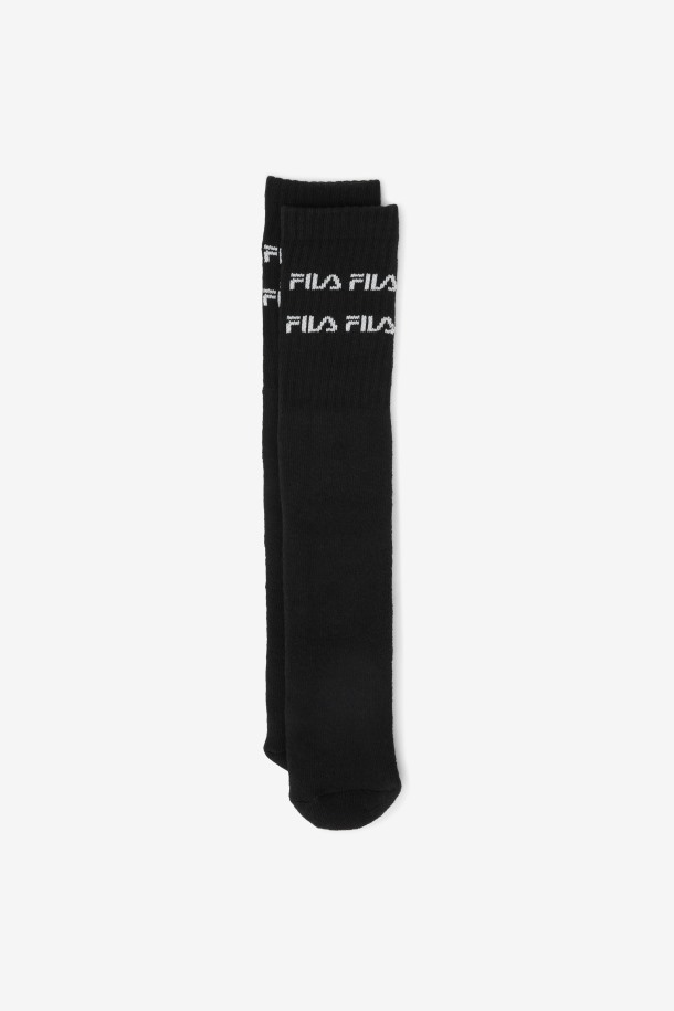 Calcetines Hasta La Rodilla Negros Con Logo De Doble Línea De Fila Outlets