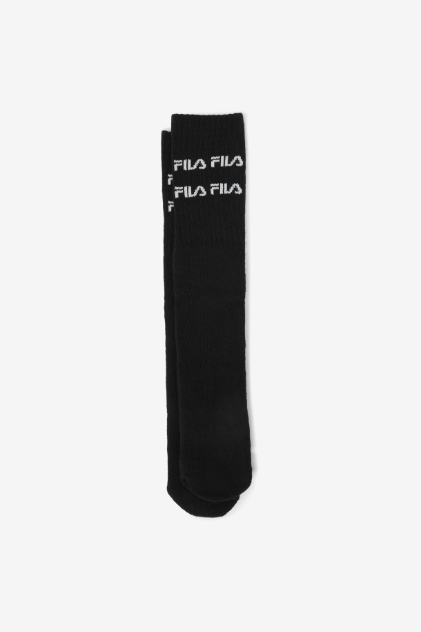 Calcetines Hasta La Rodilla Negros Con Logo De Doble Línea De Fila Outlets