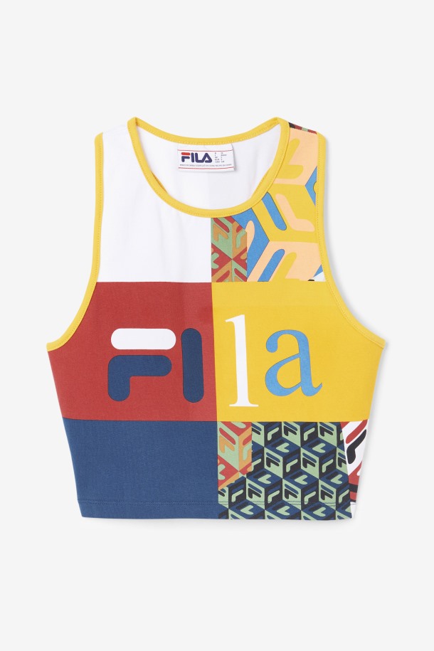 Amarillo/blanco/rhubarb/ocean Zhuri Tank Fila Outlets