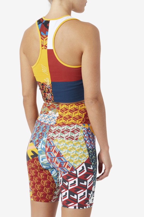 Amarillo/blanco/rhubarb/ocean Zhuri Tank Fila Outlets