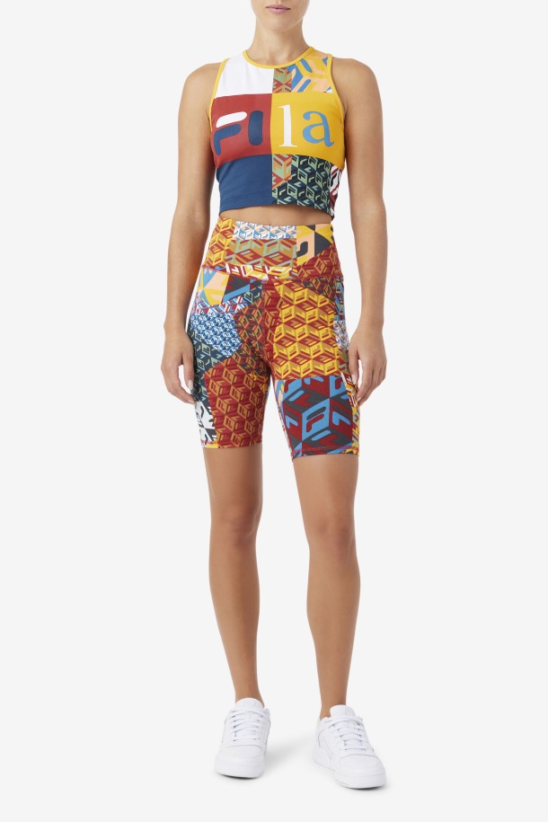 Amarillo/blanco/rhubarb/ocean Zhuri Tank Fila Outlets