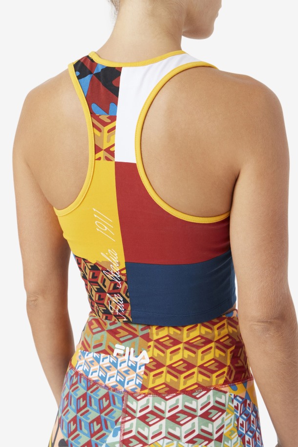 Amarillo/blanco/rhubarb/ocean Zhuri Tank Fila Outlets