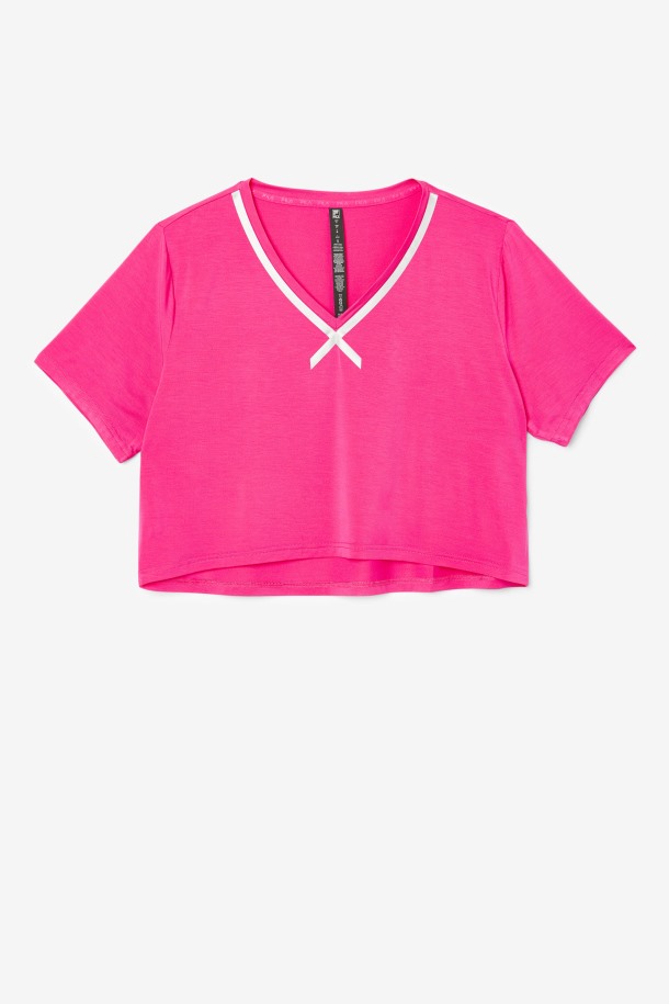 Crop Top Fi-lux High-low Rosa Brillante Fila Outlet