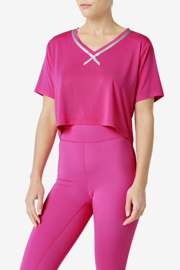 Crop Top Fi-lux High-low Rosa Brillante Fila Outlet