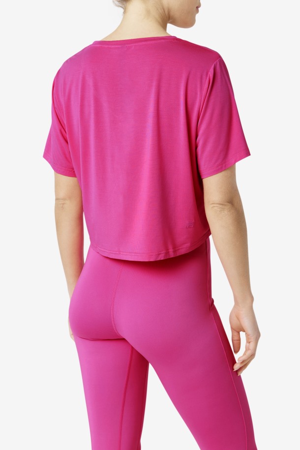 Crop Top Fi-lux High-low Rosa Brillante Fila Outlet