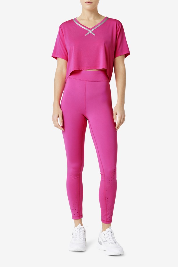 Crop Top Fi-lux High-low Rosa Brillante Fila Outlet