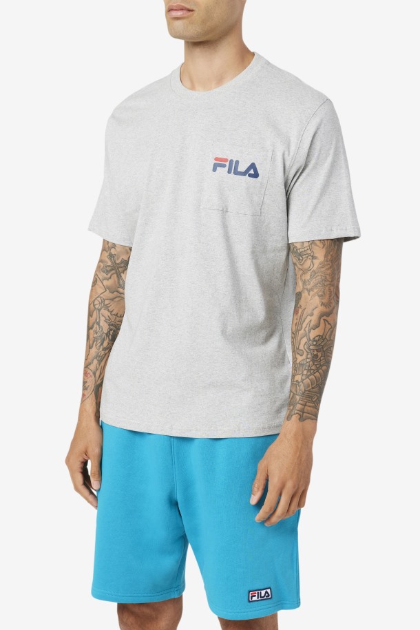 Curtis Pocket Tee Fila Outlets Gris Claro Jaspeado